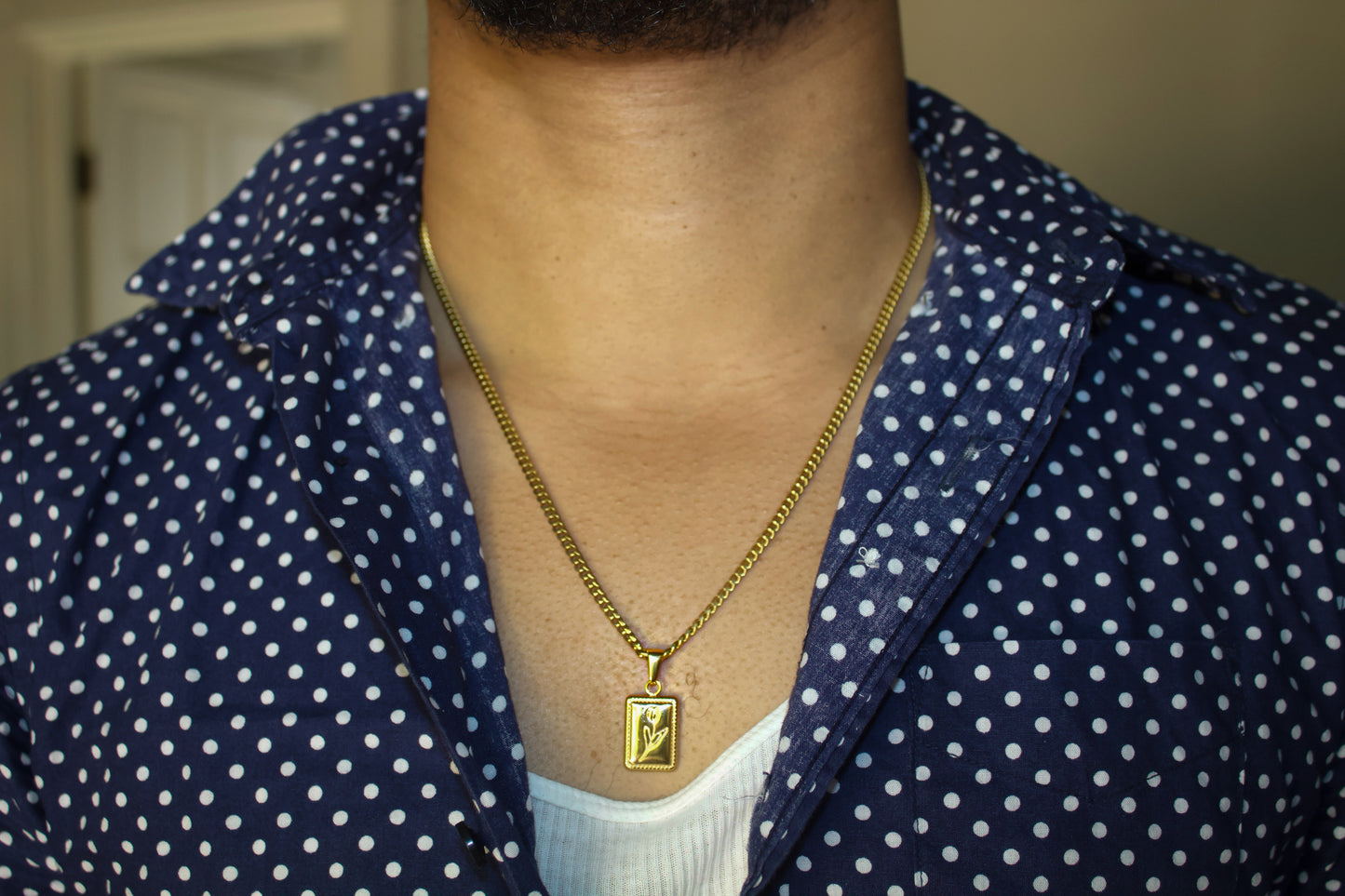 Mens Square Rose Pendant