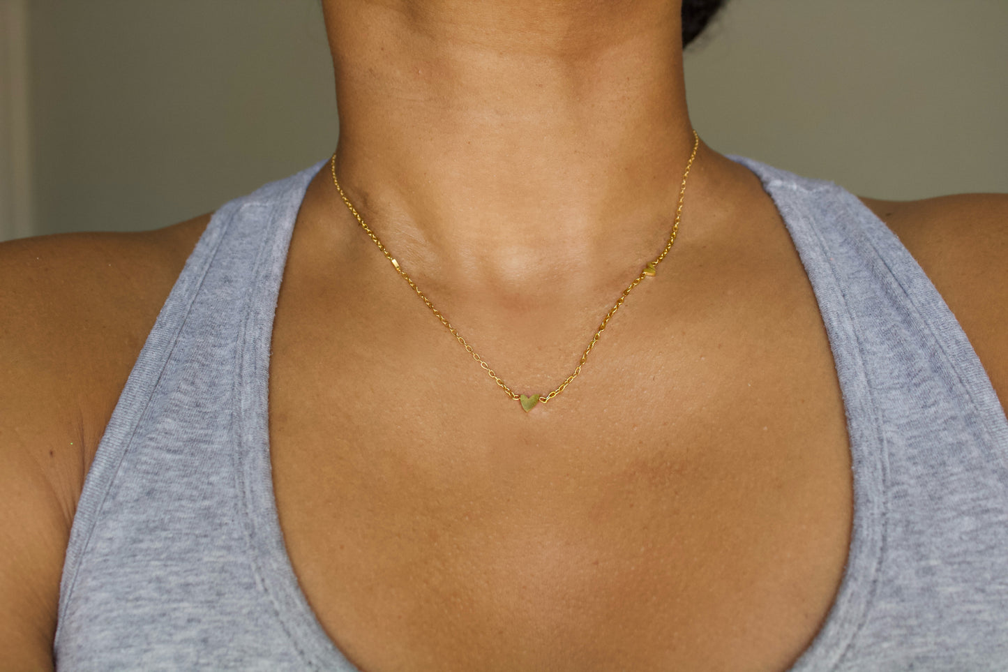 Triple Heart Dainty Necklace and Bracelet set