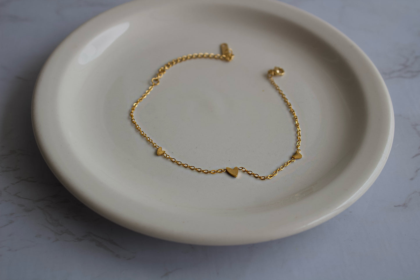 Triple Heart Dainty Necklace and Bracelet set