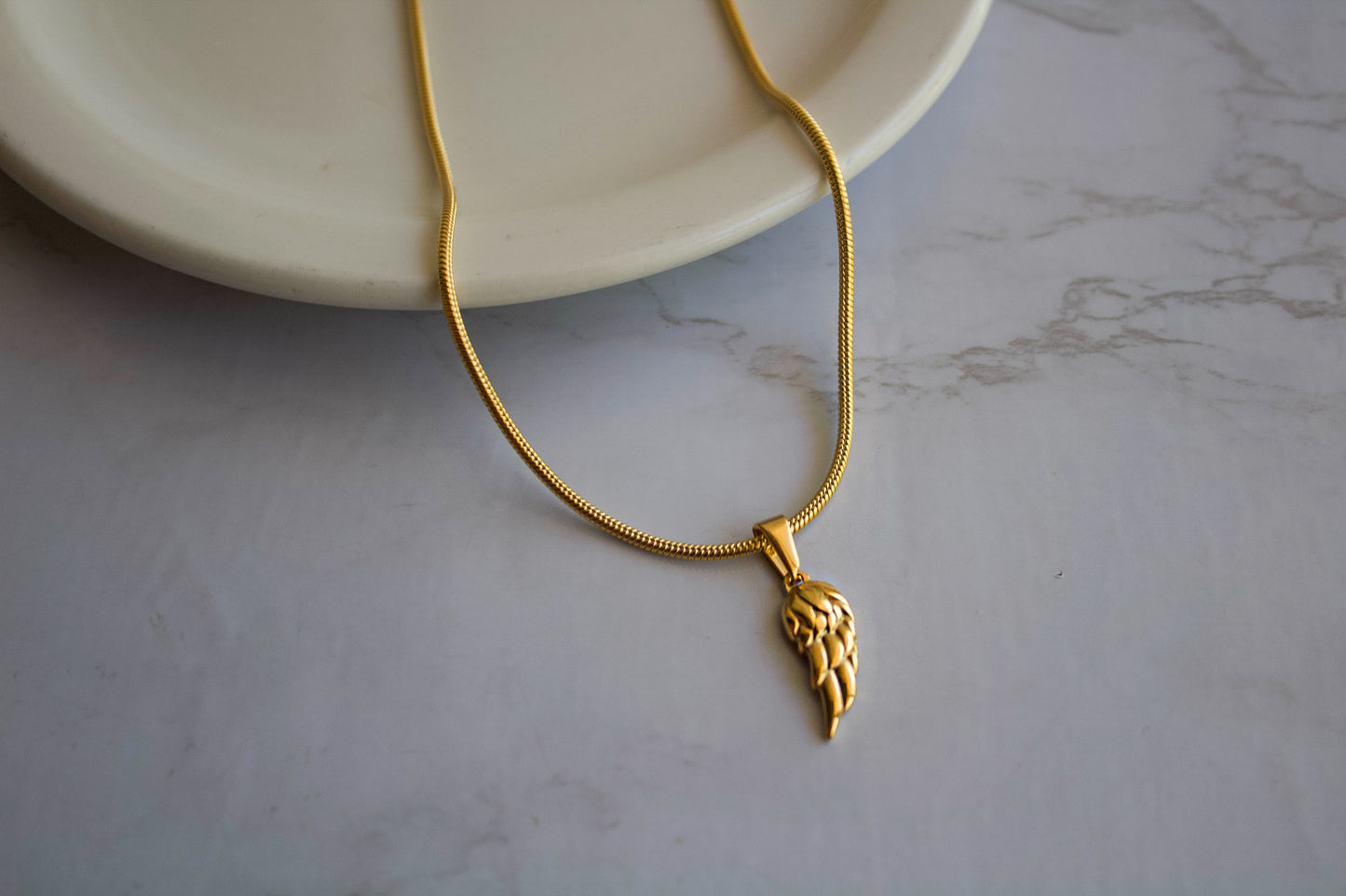 Mens Angel Wing Pendant Chain