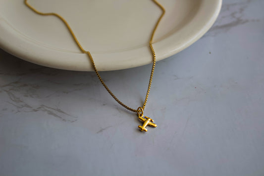 Dainty Plane Pendant Necklace