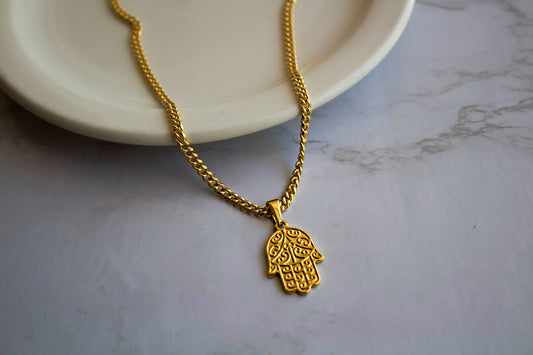 Mens Cuban link hamsa Chain