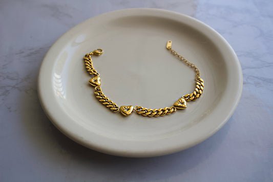 Heart cuban link Bracelet